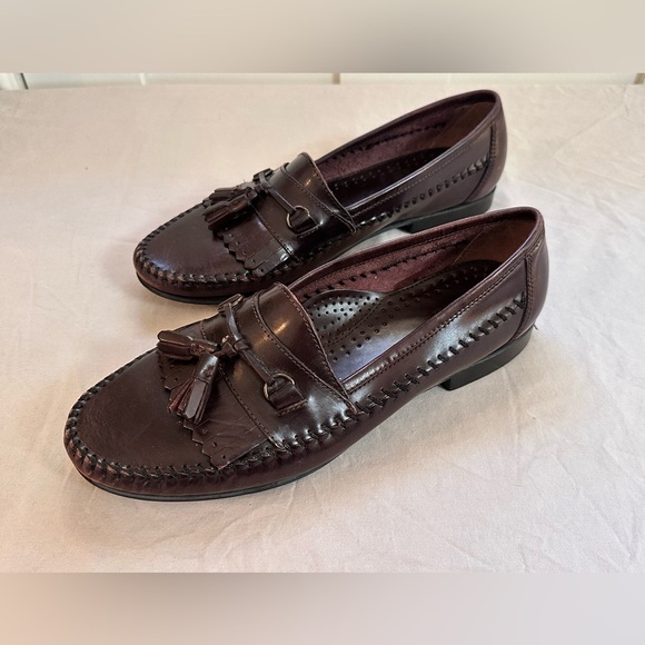 Bass Weejuns Tassel Loafers Burgundy Leather Kiltie Moc Toe Men’s 10 M main image 8